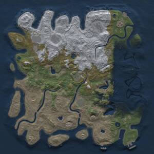 Thumbnail Rust Map: Procedural Map, Size: 4500, Seed: 2025616427, 16 Monuments