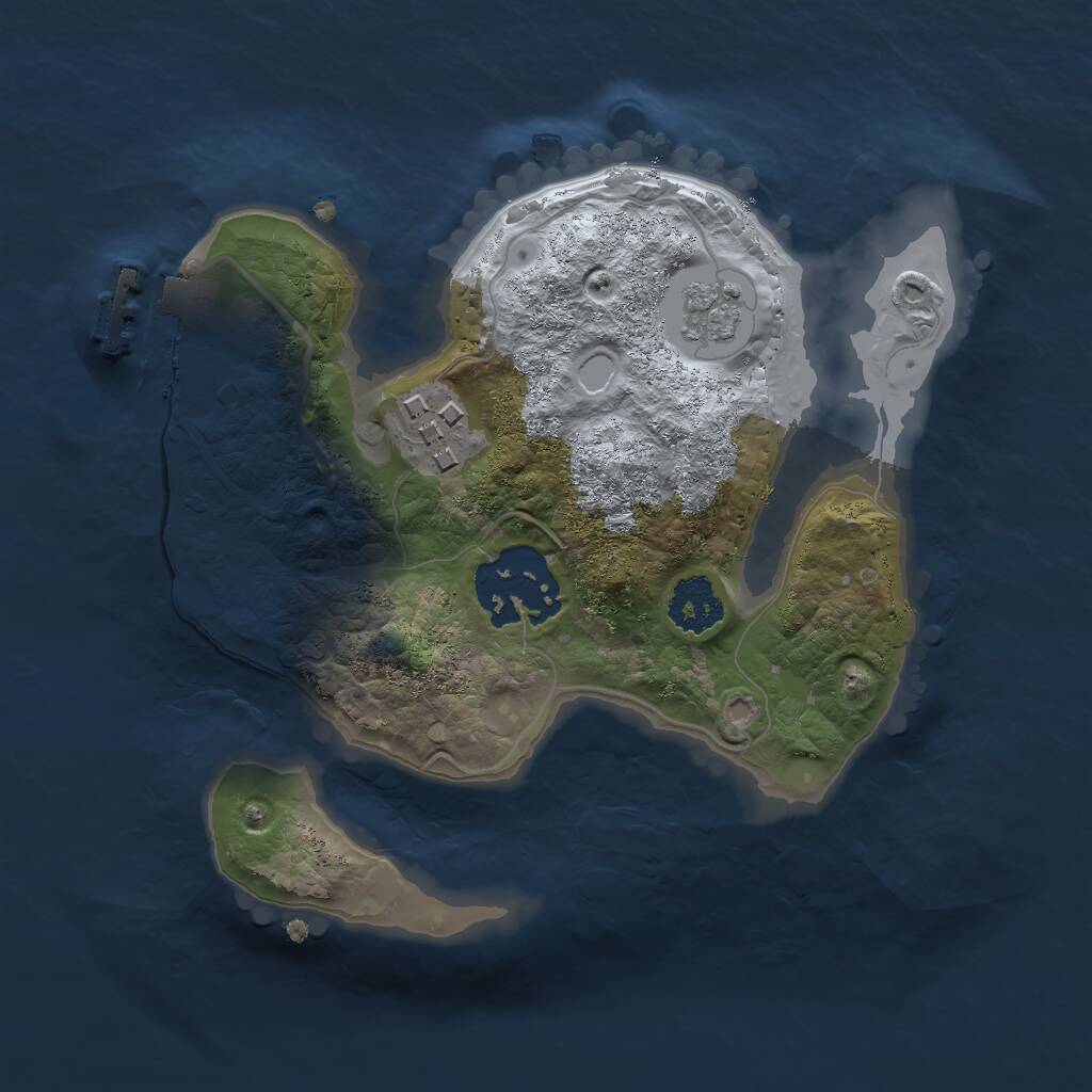 Rust Map: Procedural Map, Size: 2000, Seed: 1181913262, 5 Monuments