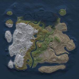 Thumbnail Rust Map: Procedural Map, Size: 3500, Seed: 1521553644, 13 Monuments