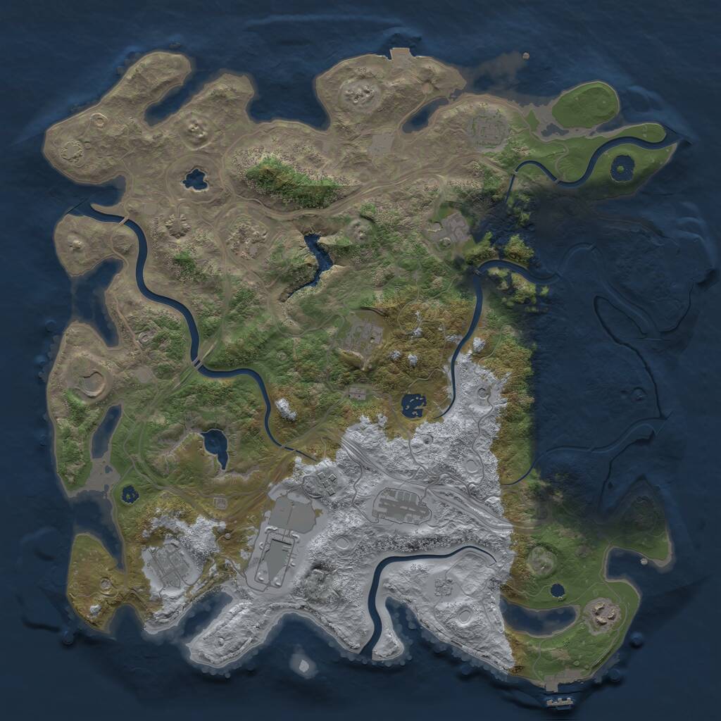 Rust Map: Procedural Map, Size: 4250, Seed: 1336679791, 17 Monuments