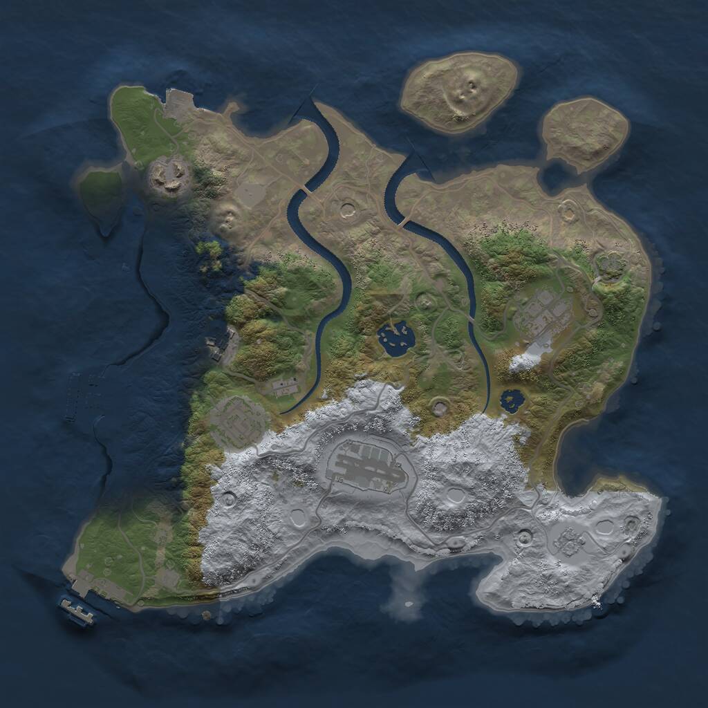 Rust Map: Procedural Map, Size: 3000, Seed: 44518240, 12 Monuments