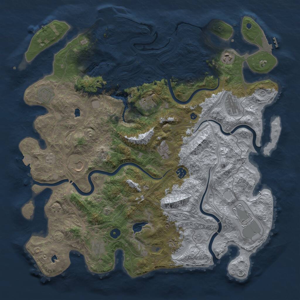 Rust Map: Procedural Map, Size: 4500, Seed: 146178972, 17 Monuments