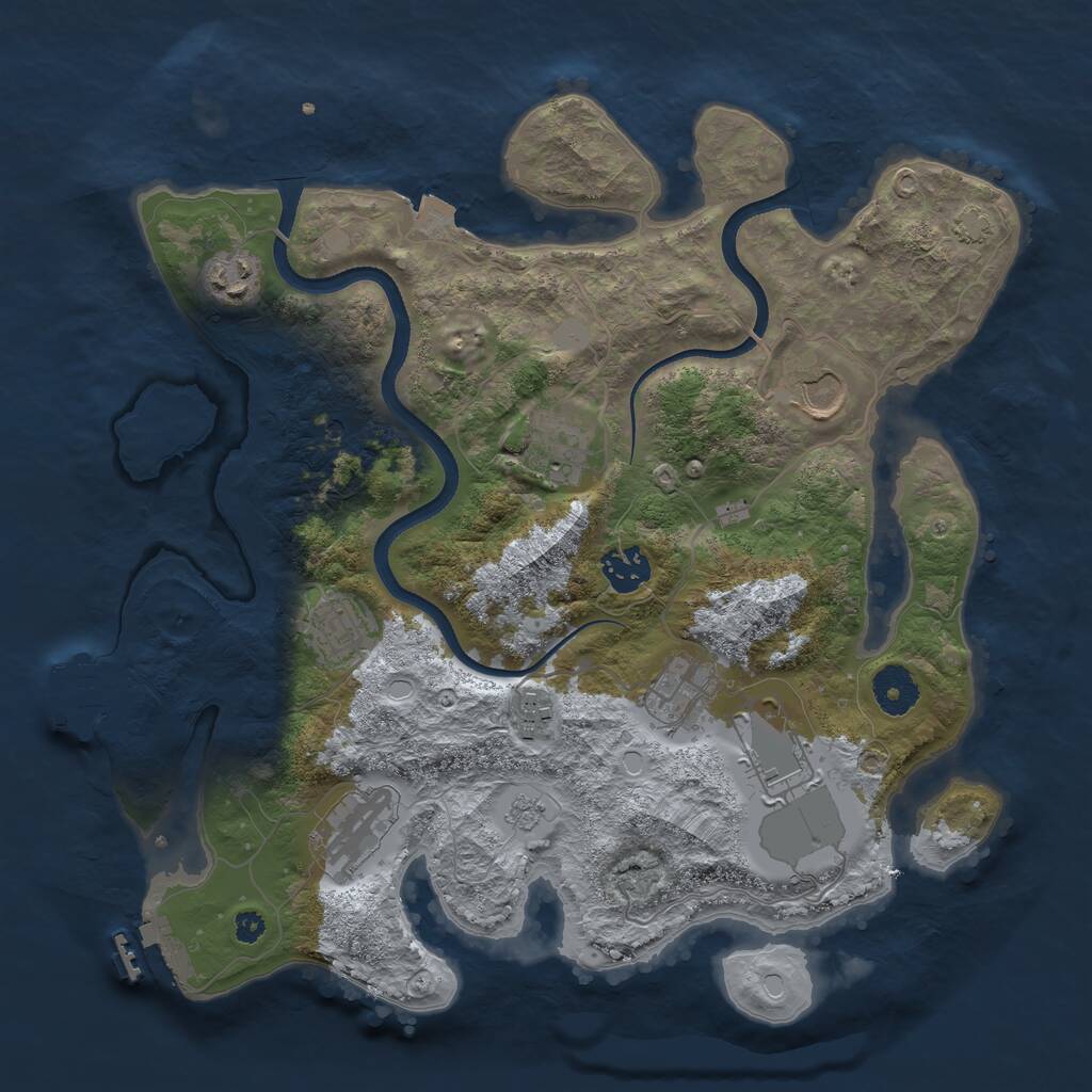 Rust Map: Procedural Map, Size: 3500, Seed: 271207436, 15 Monuments