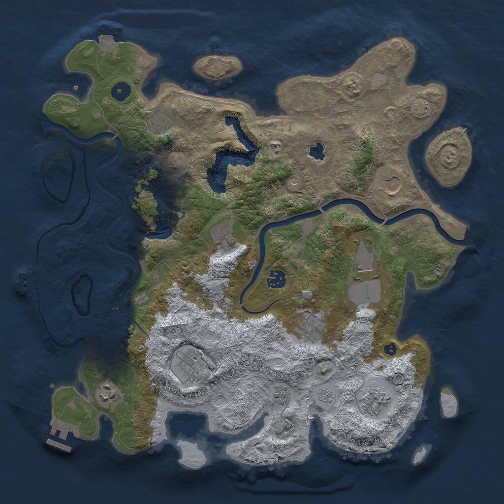 Rust Map: Procedural Map, Size: 4000, Seed: 350571907, 16 Monuments