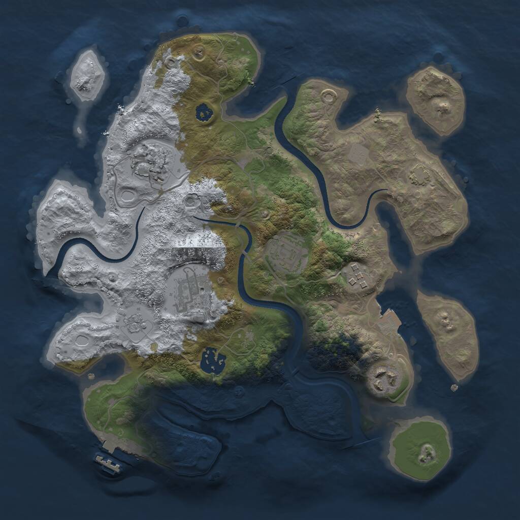 Rust Map: Procedural Map, Size: 3000, Seed: 1611957450, 10 Monuments