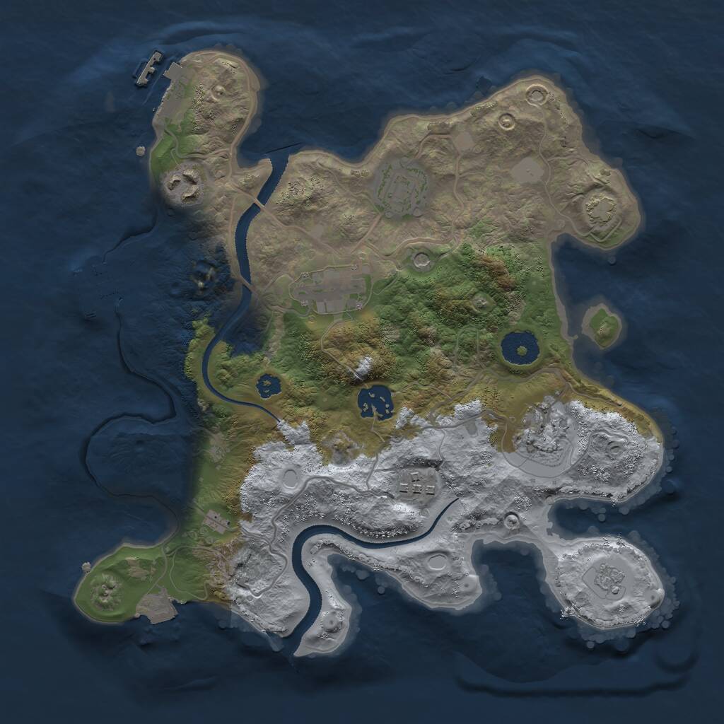 Rust Map: Procedural Map, Size: 3000, Seed: 1979990433, 12 Monuments