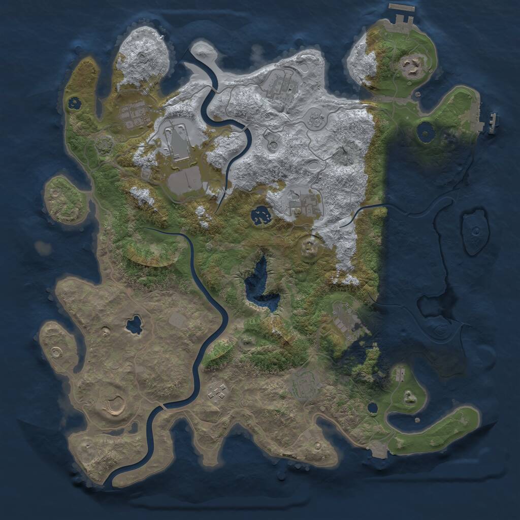 Rust Map: Procedural Map, Size: 4000, Seed: 42555211, 16 Monuments