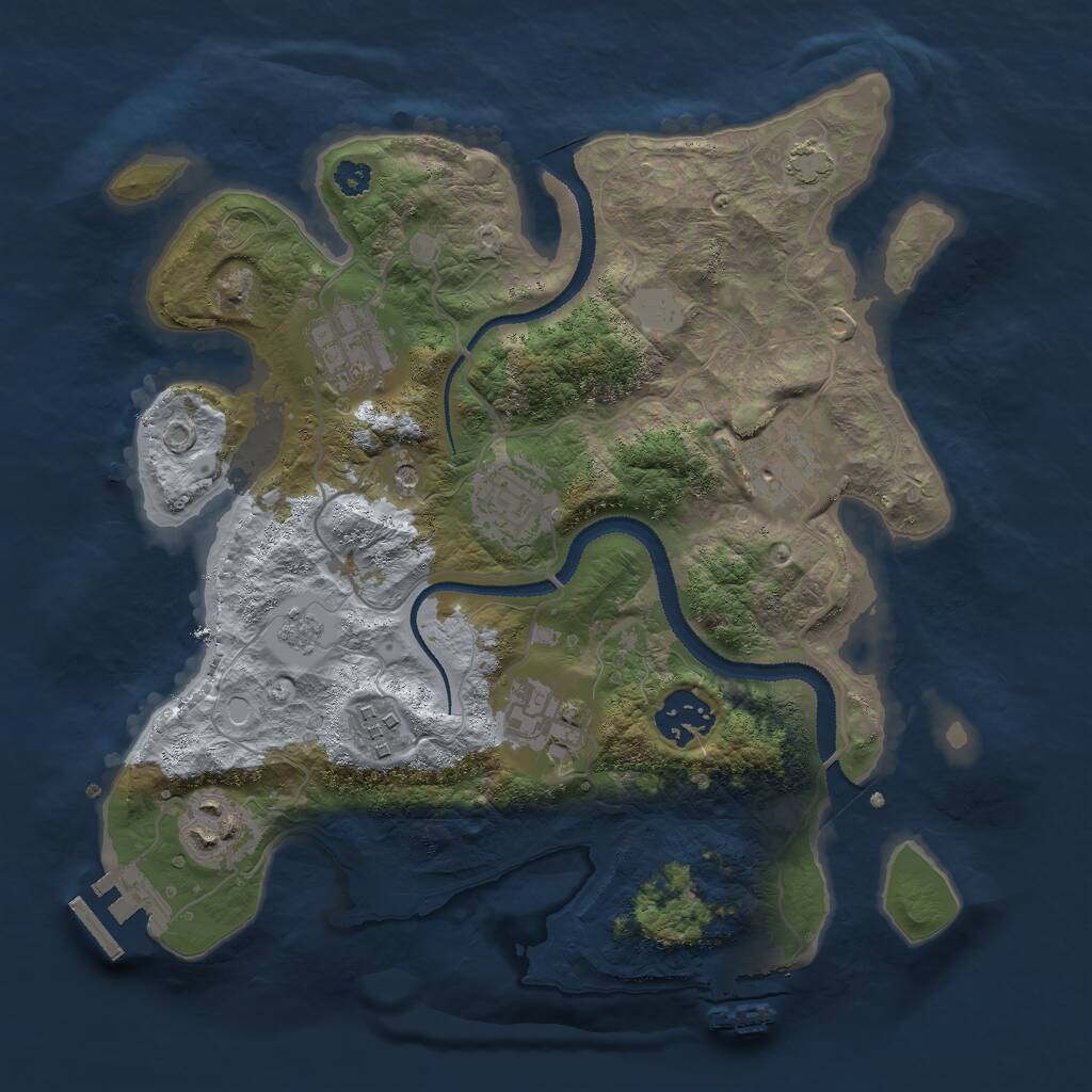 Rust Map: Procedural Map, Size: 3000, Seed: 99242, 13 Monuments