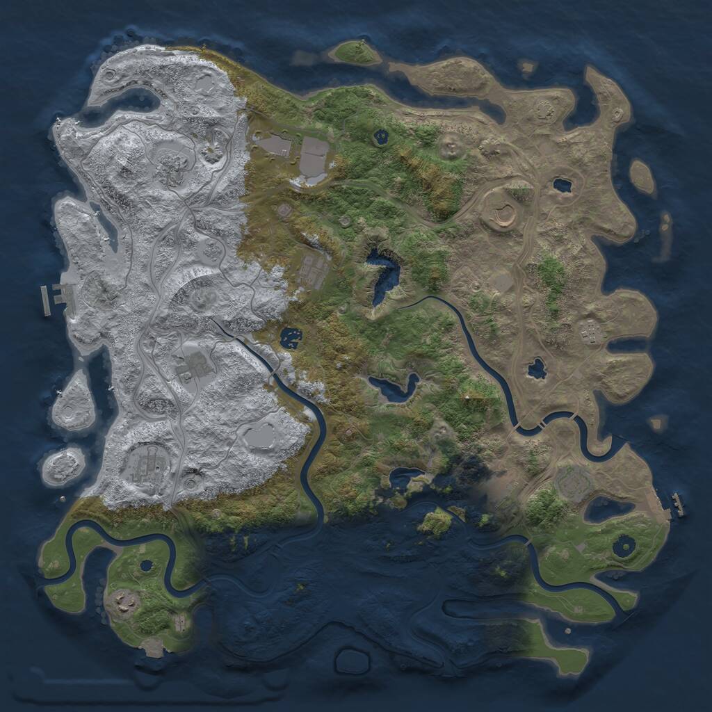 Rust Map: Procedural Map, Size: 4800, Seed: 1639309664, 17 Monuments