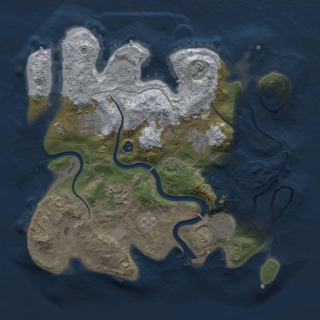 Rust Map: Procedural Map, Size: 3000, Seed: 1374315957, 9 Monuments