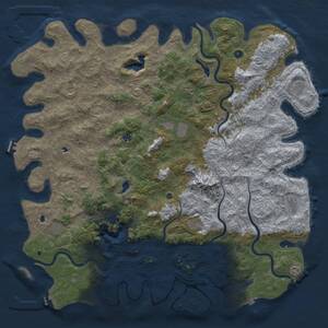 Thumbnail Rust Map: Procedural Map, Size: 6000, Seed: 1785624907, 17 Monuments