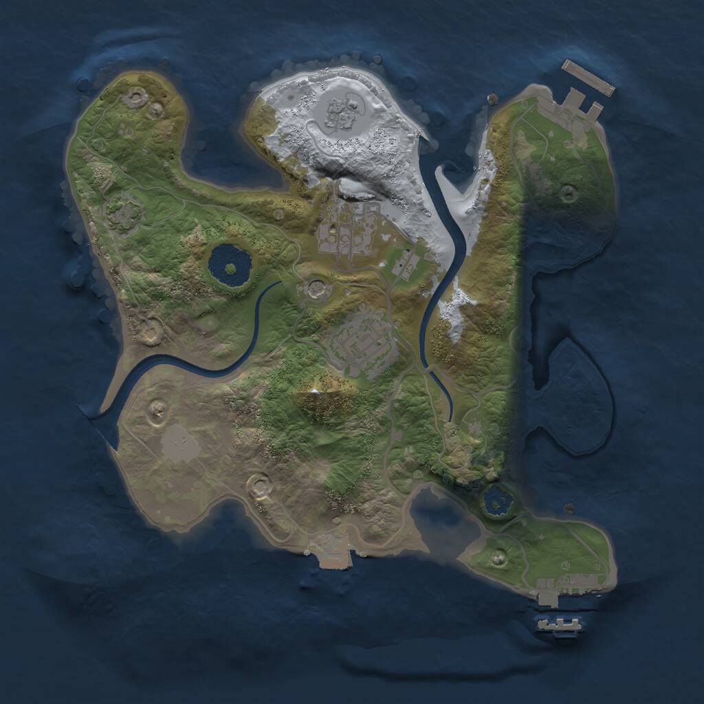 Rust Map: Procedural Map, Size: 2500, Seed: 4242, 8 Monuments