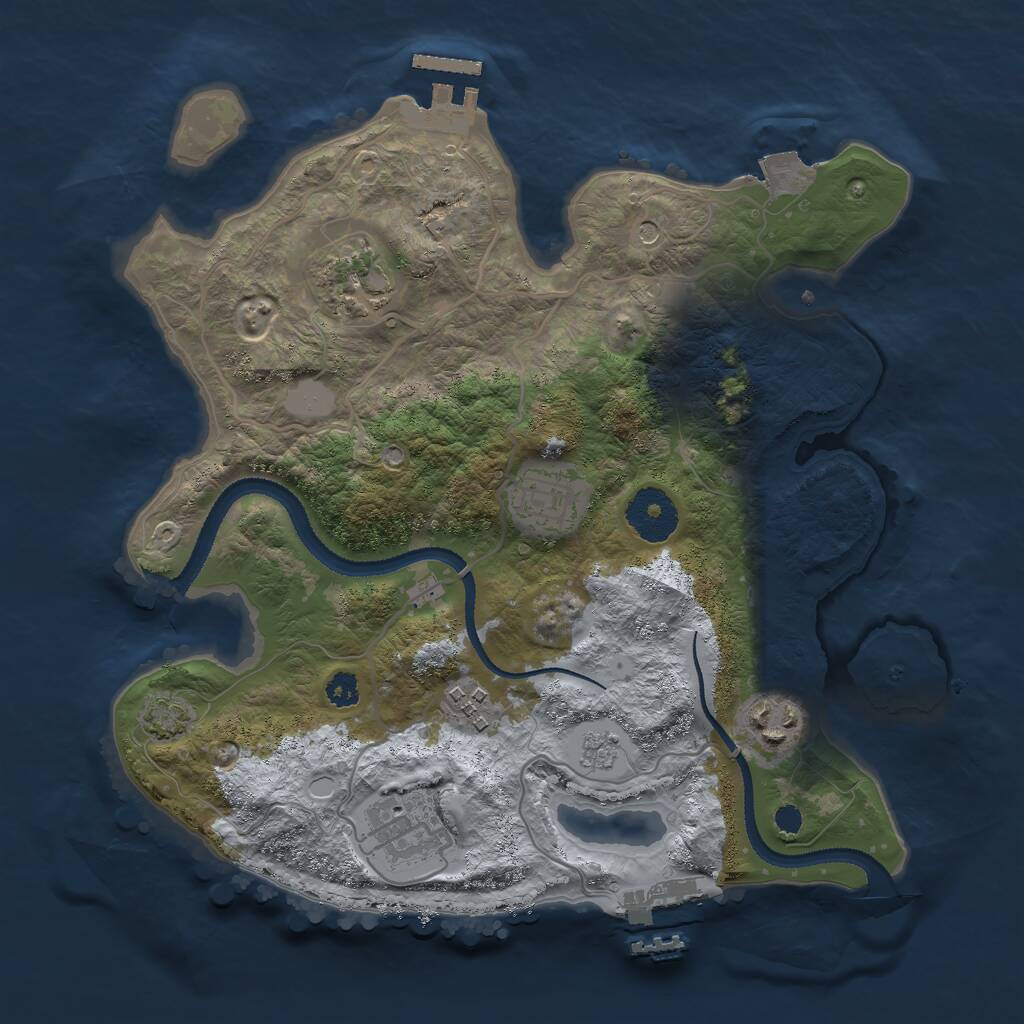 Rust Map: Procedural Map, Size: 3000, Seed: 19151, 11 Monuments