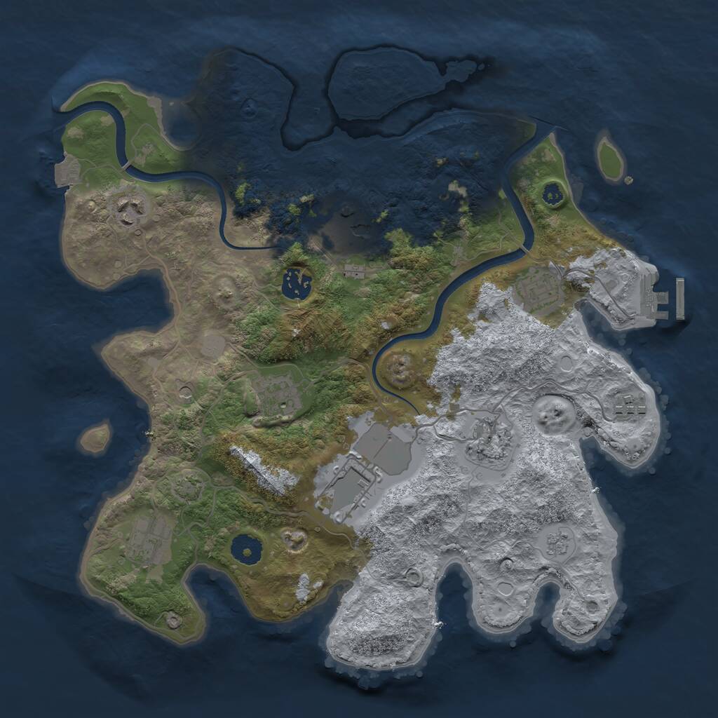 Rust Map: Procedural Map, Size: 3500, Seed: 94359, 14 Monuments