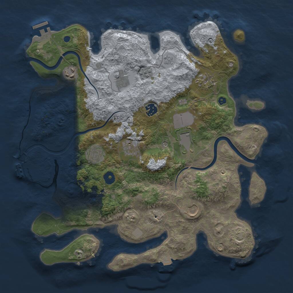 Rust Map: Procedural Map, Size: 3700, Seed: 1429052901, 15 Monuments