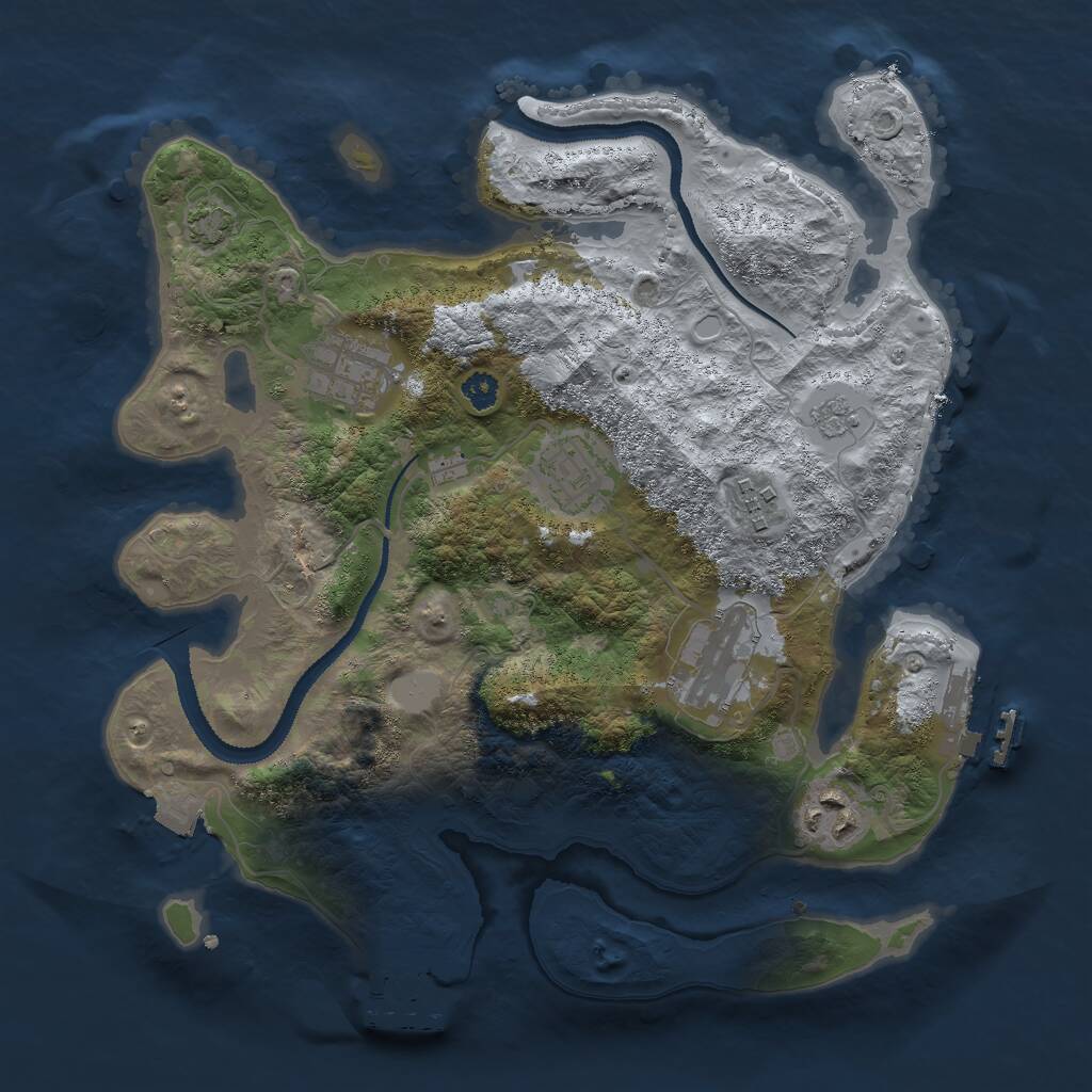Rust Map: Procedural Map, Size: 3000, Seed: 646951450, 10 Monuments