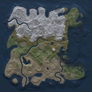 Thumbnail Rust Map: Procedural Map, Size: 4200, Seed: 121212, 17 Monuments