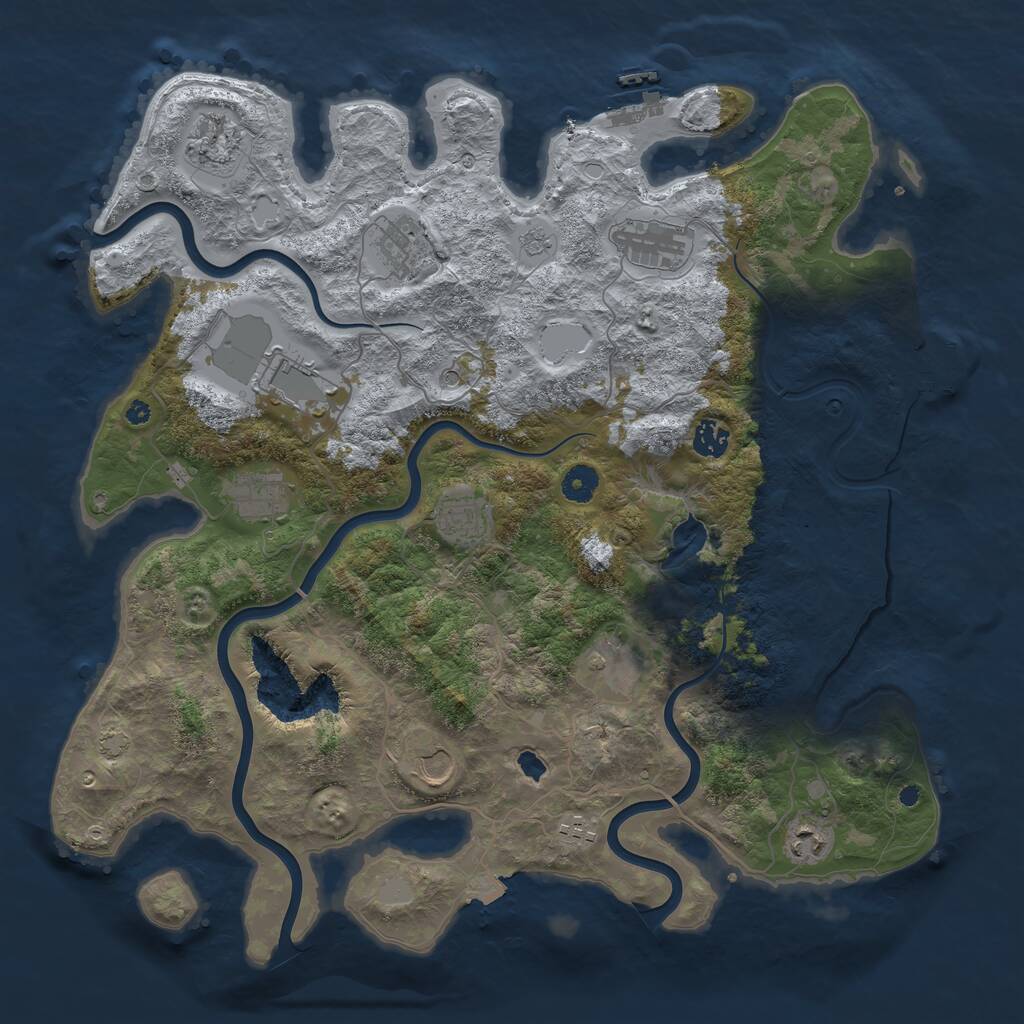 Rust Map: Procedural Map, Size: 4200, Seed: 121212, 17 Monuments