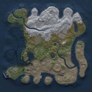 Thumbnail Rust Map: Procedural Map, Size: 3500, Seed: 988705952, 14 Monuments