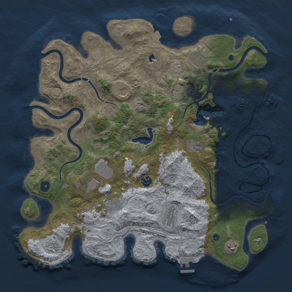 Rust Map: Procedural Map, Size: 4250, Seed: 1321675460, 17 Monuments