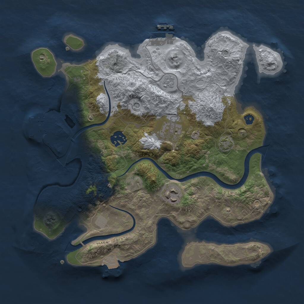 Rust Map: Procedural Map, Size: 3000, Seed: 49989, 10 Monuments