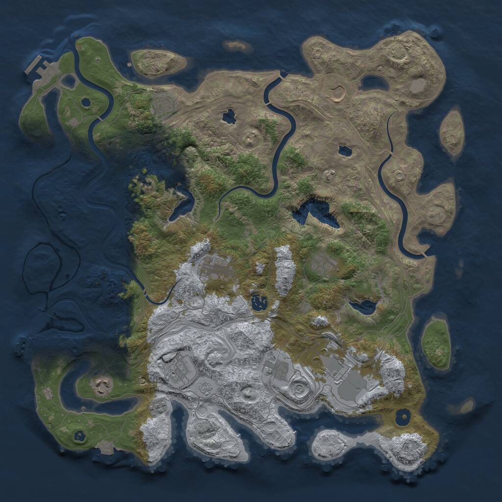 Rust Map: Procedural Map, Size: 4500, Seed: 21040596, 16 Monuments