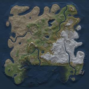Thumbnail Rust Map: Procedural Map, Size: 4500, Seed: 1161534247, 17 Monuments