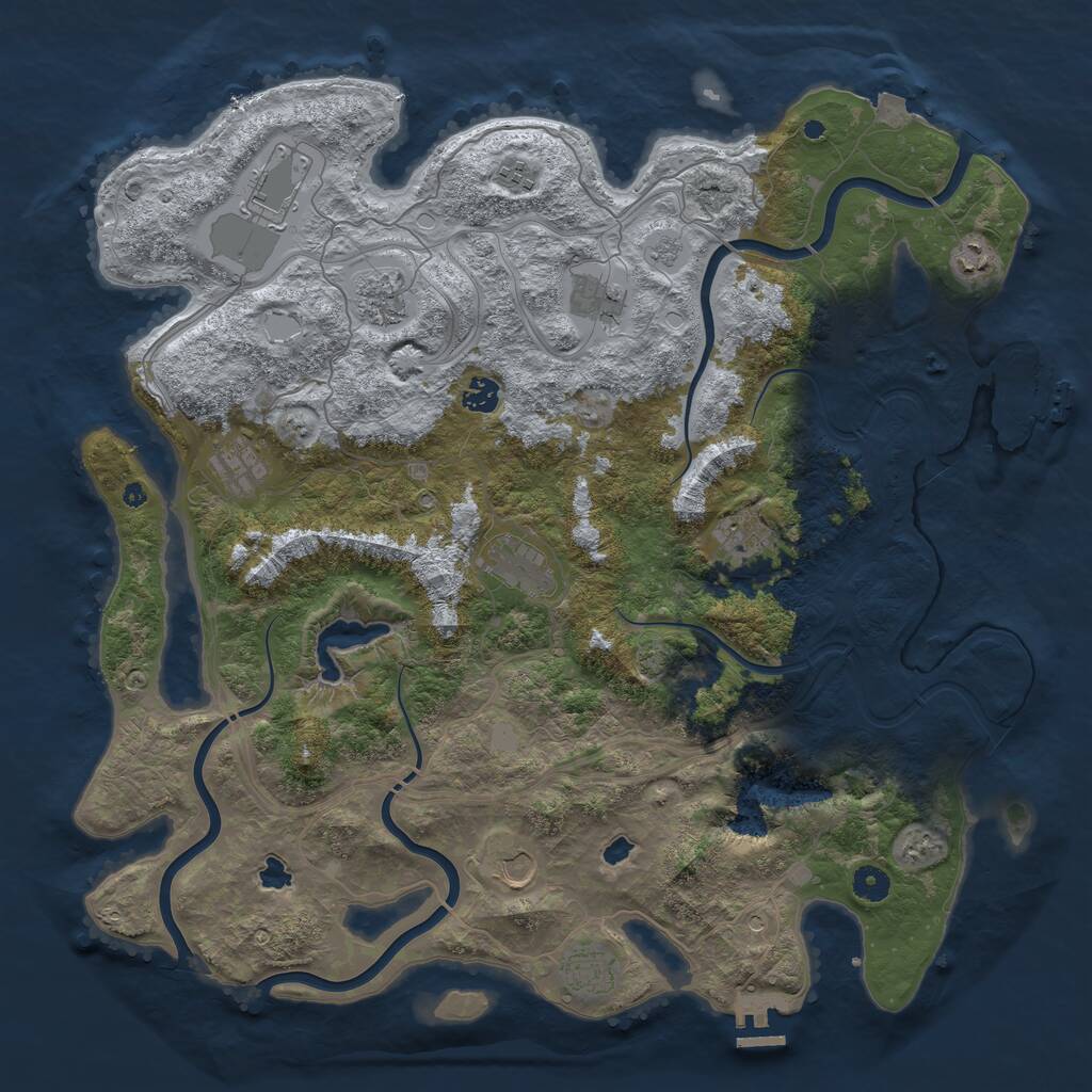 Rust Map: Procedural Map, Size: 4500, Seed: 55584432, 17 Monuments
