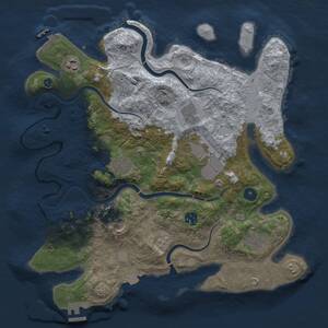 Thumbnail Rust Map: Procedural Map, Size: 3750, Seed: 1523700312, 15 Monuments