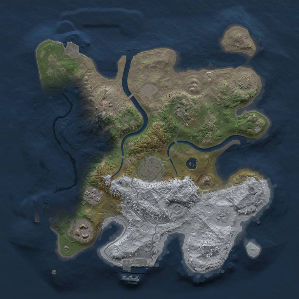 Rust Map: Procedural Map, Size: 2700, Seed: 1774094521, 10 Monuments