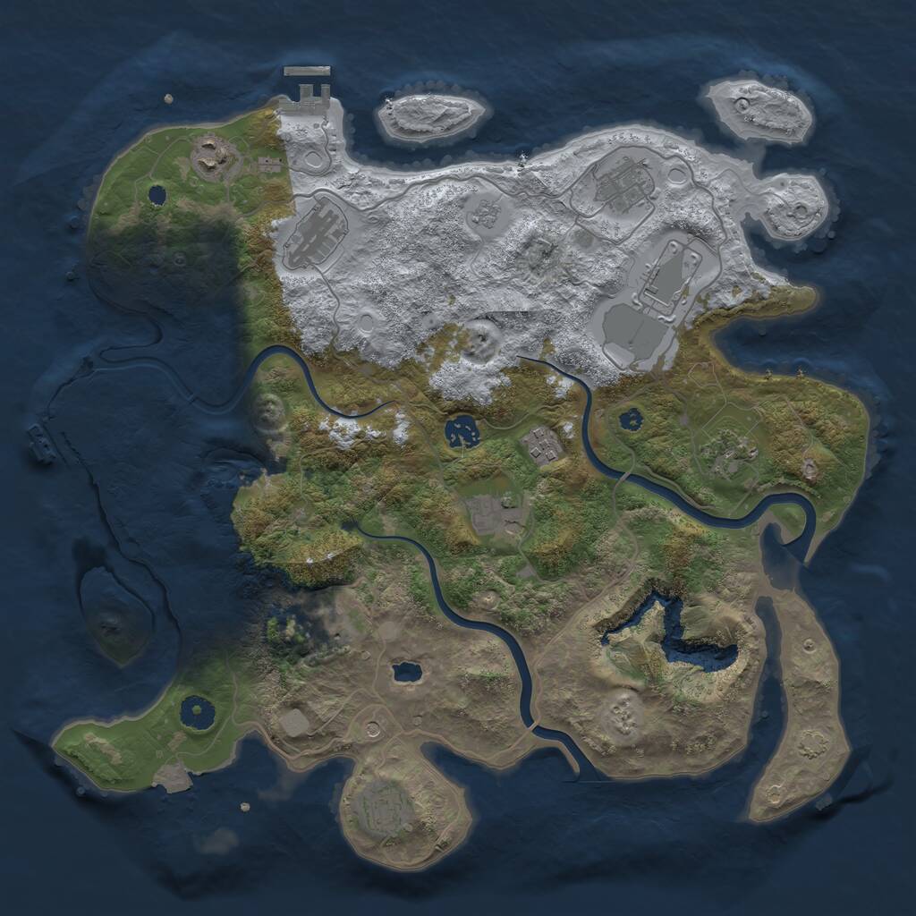 Rust Map: Procedural Map, Size: 4000, Seed: 955693796, 16 Monuments