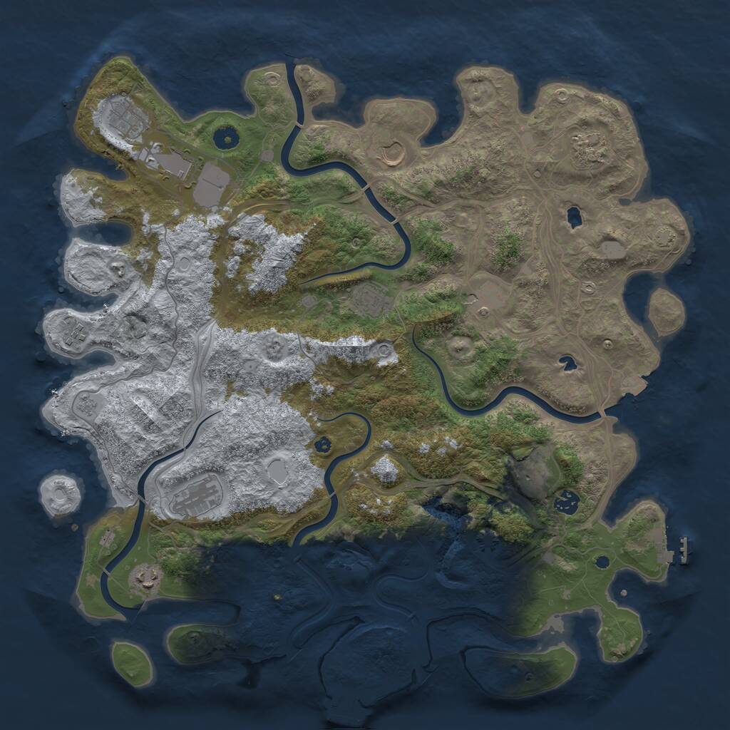 Rust Map: Procedural Map, Size: 4500, Seed: 267169841, 17 Monuments