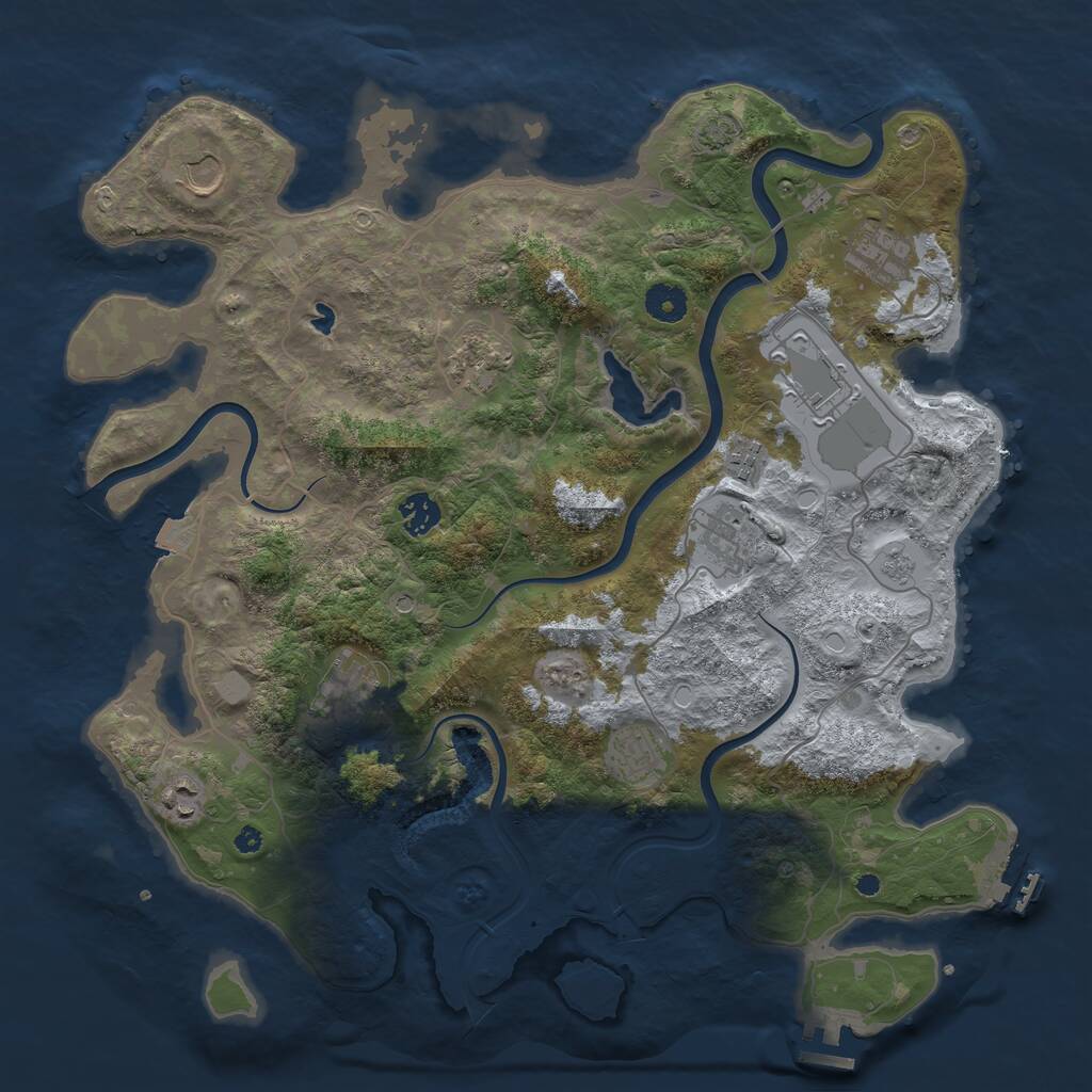 Rust Map: Procedural Map, Size: 4000, Seed: 1792539870, 16 Monuments