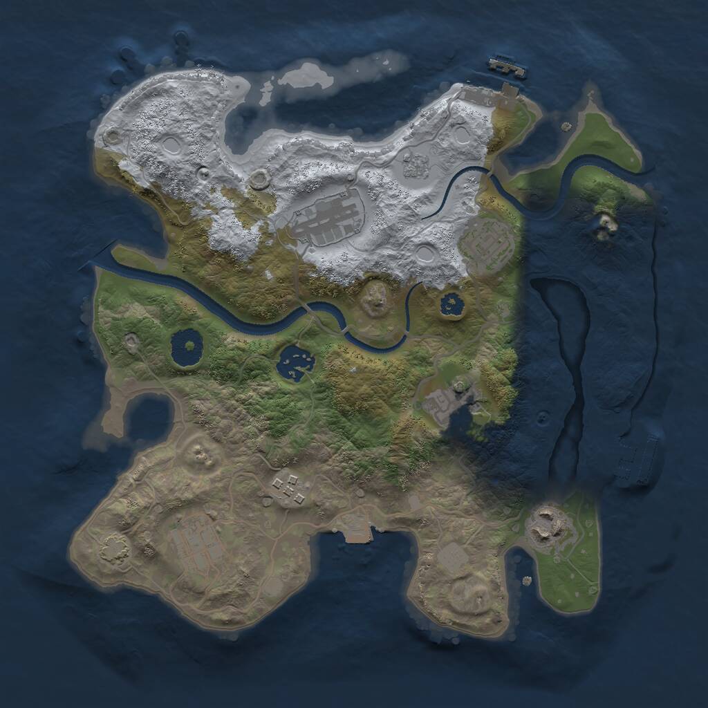 Rust Map: Procedural Map, Size: 3000, Seed: 781935157, 12 Monuments
