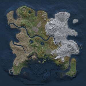 Thumbnail Rust Map: Procedural Map, Size: 3500, Seed: 2053211699, 13 Monuments