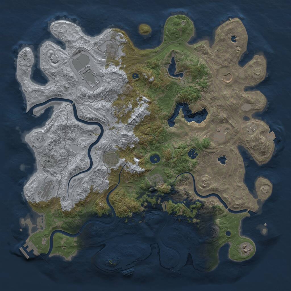 Rust Map: Procedural Map, Size: 4500, Seed: 583232013, 17 Monuments