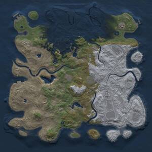 Thumbnail Rust Map: Procedural Map, Size: 4500, Seed: 15848, 17 Monuments