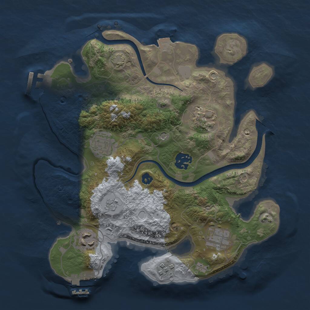 Rust Map: Procedural Map, Size: 2800, Seed: 55060, 12 Monuments
