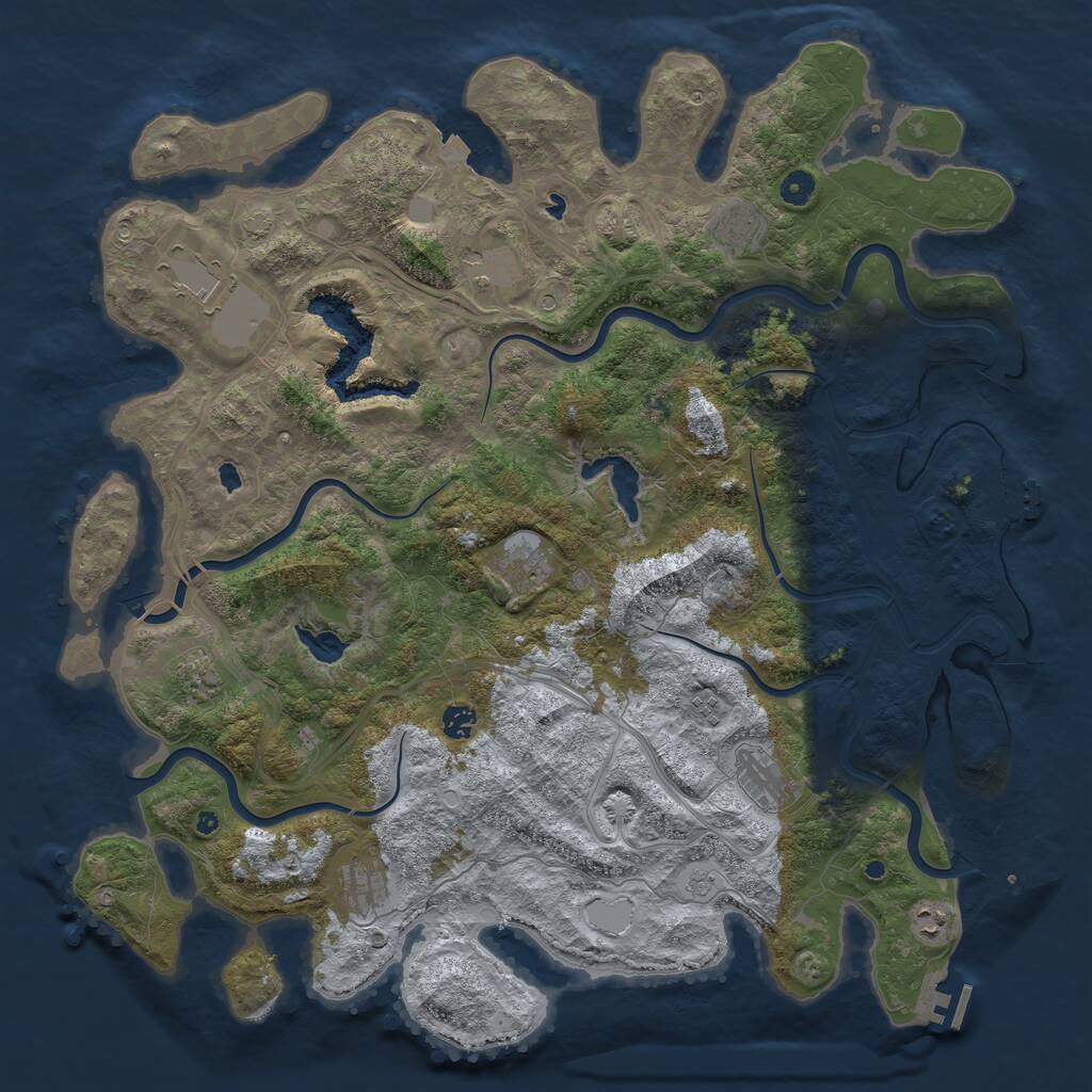 Rust Map: Procedural Map, Size: 4800, Seed: 195525371, 16 Monuments
