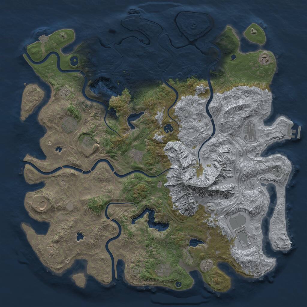 Rust Map: Procedural Map, Size: 5000, Seed: 15345, 17 Monuments