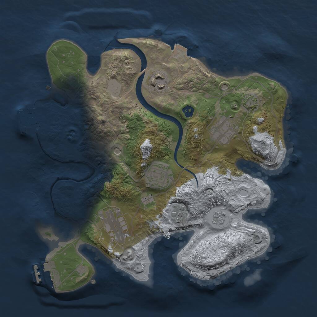 Rust Map: Procedural Map, Size: 2700, Seed: 44325345, 11 Monuments