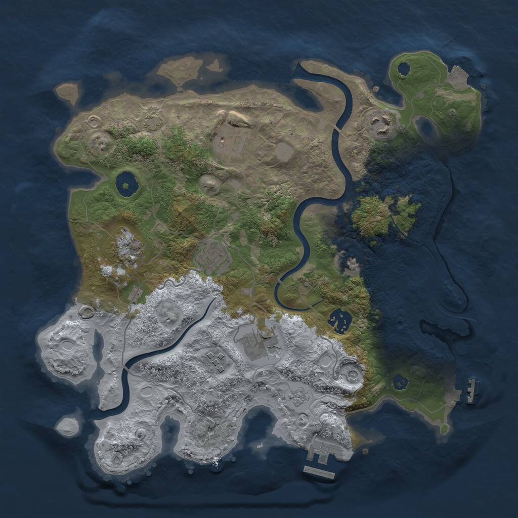 Rust Map: Procedural Map, Size: 3333, Seed: 7, 13 Monuments
