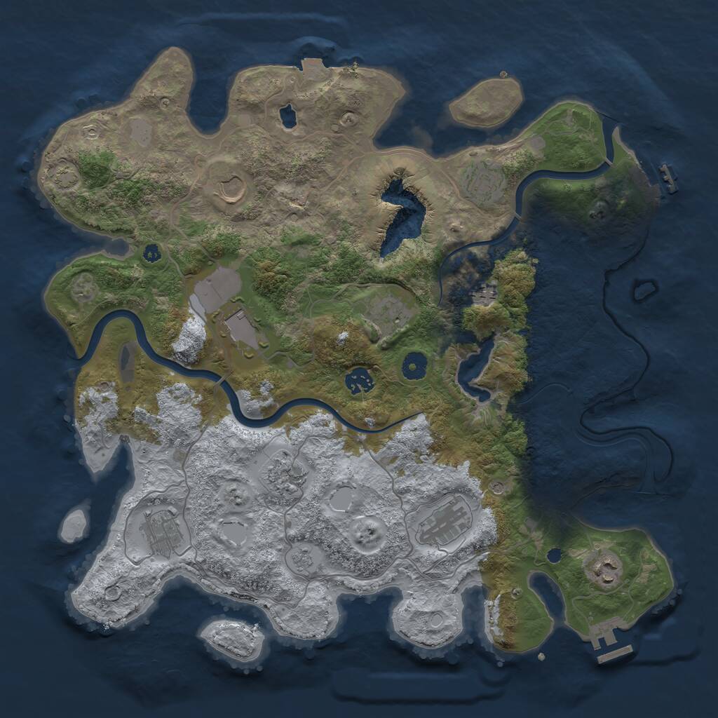 Rust Map: Procedural Map, Size: 4000, Seed: 1345510227, 16 Monuments