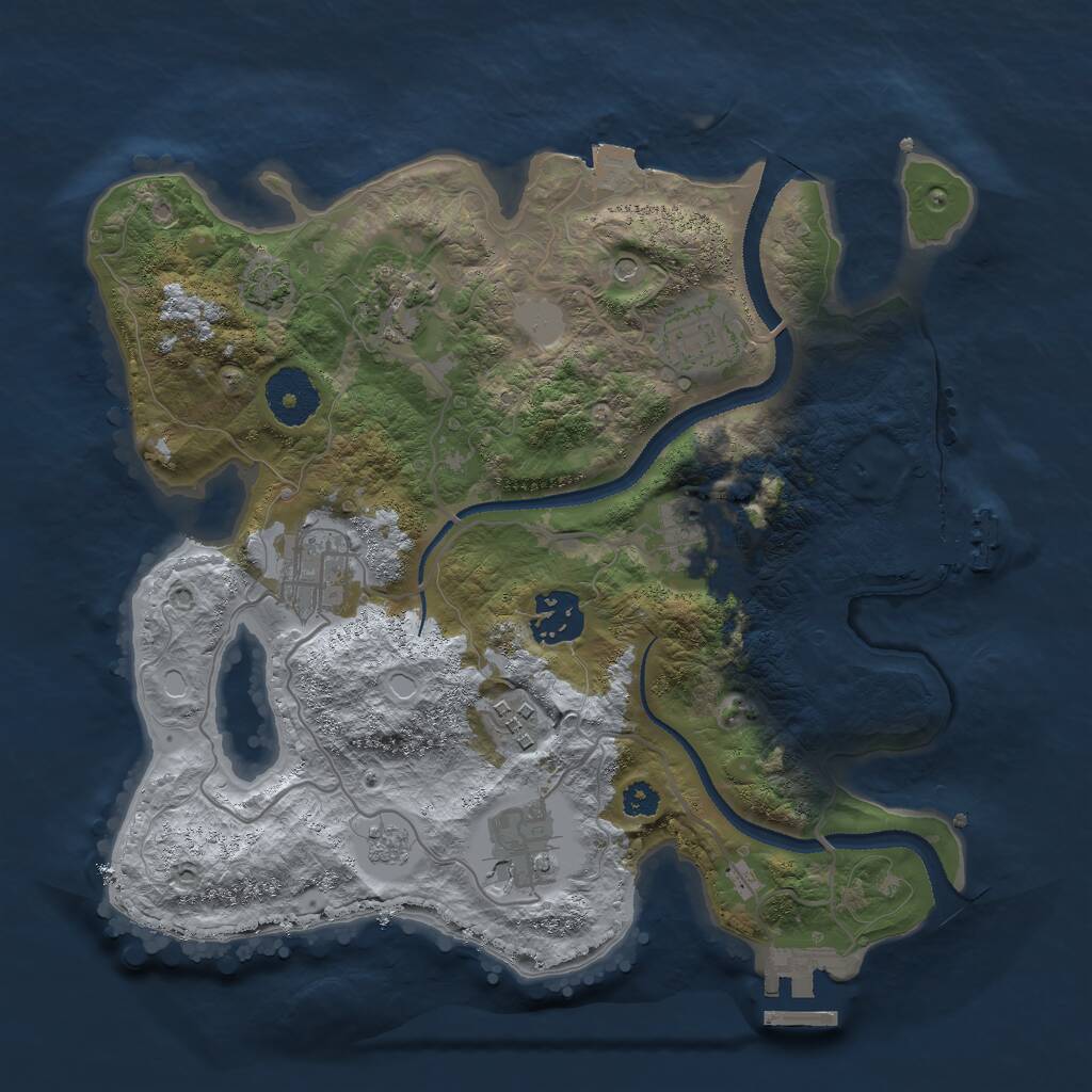 Rust Map: Procedural Map, Size: 3000, Seed: 1549645825, 13 Monuments