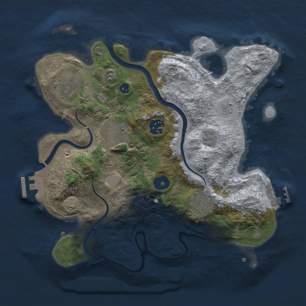 Rust Map: Procedural Map, Size: 3000, Seed: 628108352, 11 Monuments