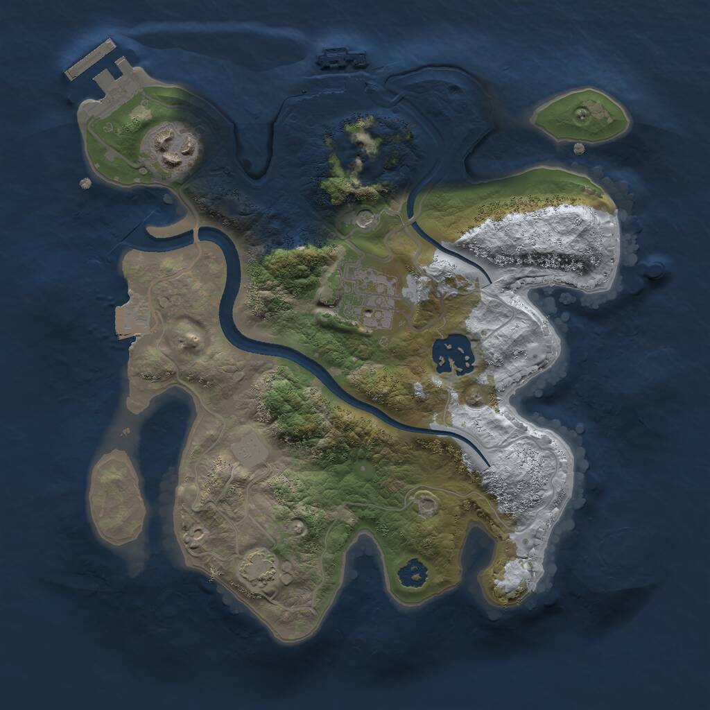 Rust Map: Procedural Map, Size: 2500, Seed: 25002026, 8 Monuments