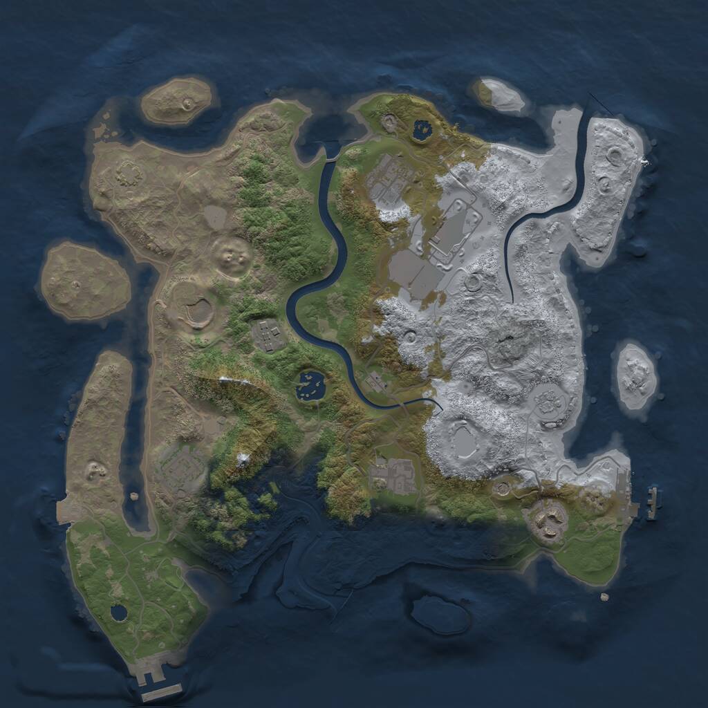 Rust Map: Procedural Map, Size: 3500, Seed: 1447774, 14 Monuments