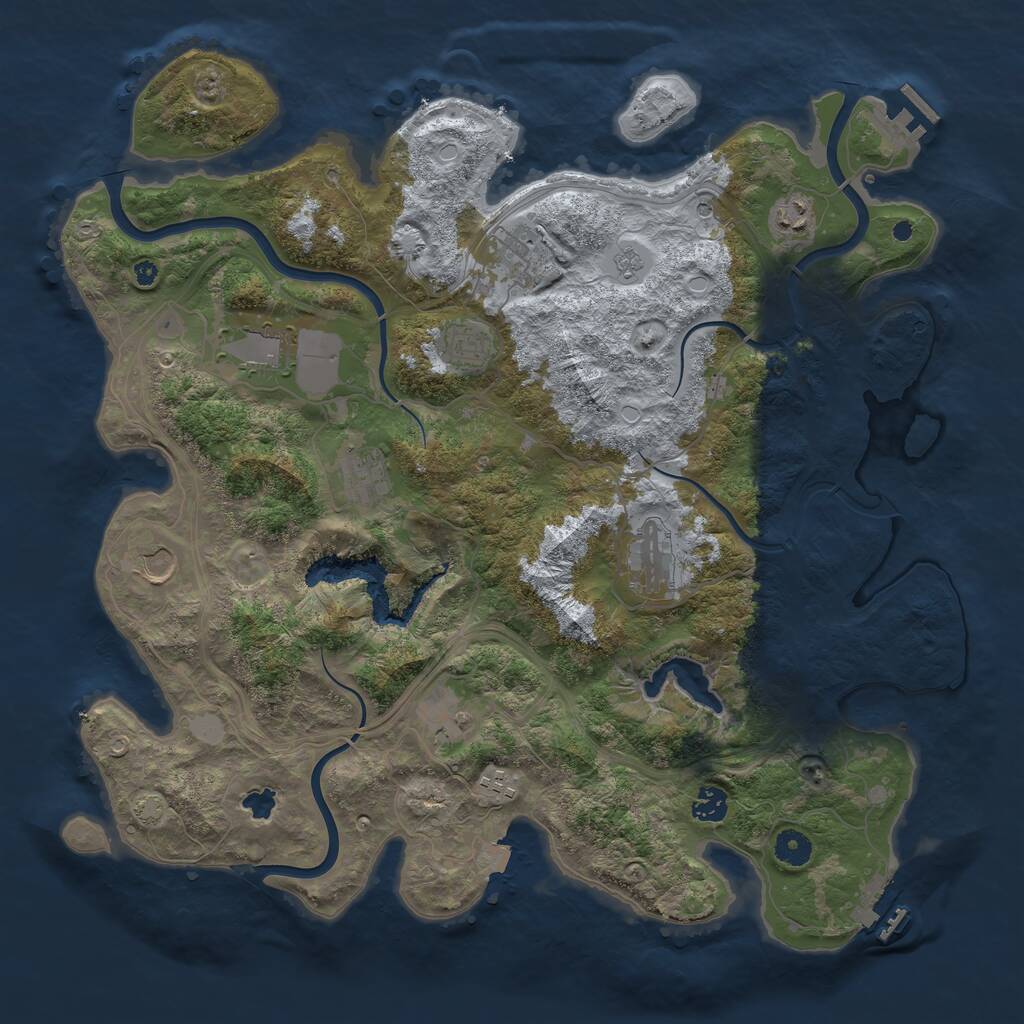 Rust Map: Procedural Map, Size: 4250, Seed: 201013787, 16 Monuments