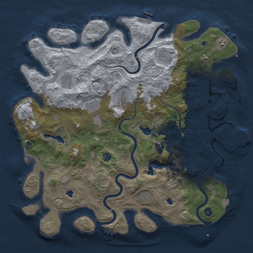 Rust Map: Procedural Map, Size: 4500, Seed: 1649071904, 15 Monuments