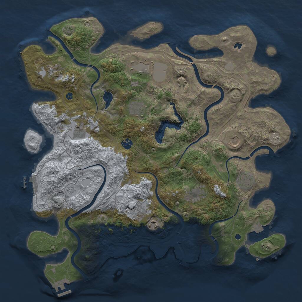Rust Map: Procedural Map, Size: 4250, Seed: 1817695273, 17 Monuments